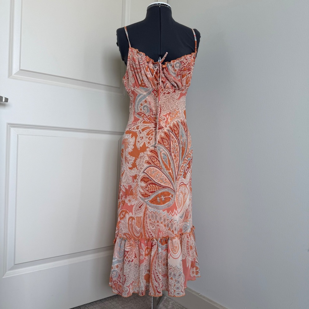 Vintage Y2K Paisley Print Midi Dress